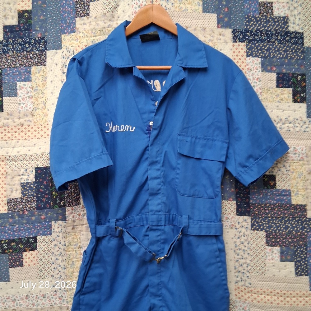 True Vintage Topp Master Emergency Medical EMS Coveralls Medium Blue 70s 60s